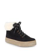 Saks Fifth Avenue Faux Shearling-lined & Suede Platform Sneakers