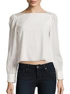 Alice + Olivia Long Sleeve Cropped Top