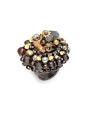 Miriam Haskell Faux Pearl Cocktail Ring