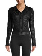 Blanc Noir Quilted Moto Jacket