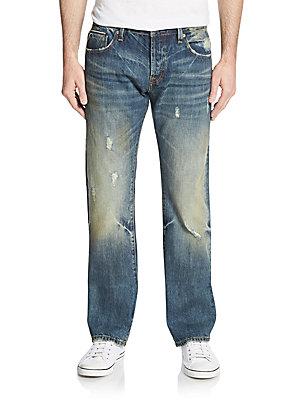 Cult Of Individuality Rebel Distressed Horse-hair Pocket Jeans