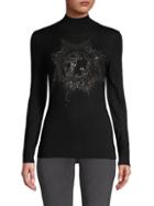 Versace Collection Embellished Long-sleeve Sweater