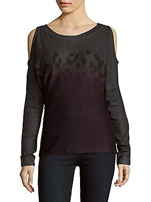 Go Couture Cold-shoulder Long-sleeve Top