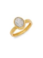 Gurhan 24k Yellow Gold & 18k White Gold Vertical Diamond Amulet Ring