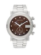 Gucci Diamond & Stainless Steel Chronograph Bracelet Watch
