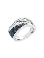 Effy Sterling Silver & Black Spinel Ring