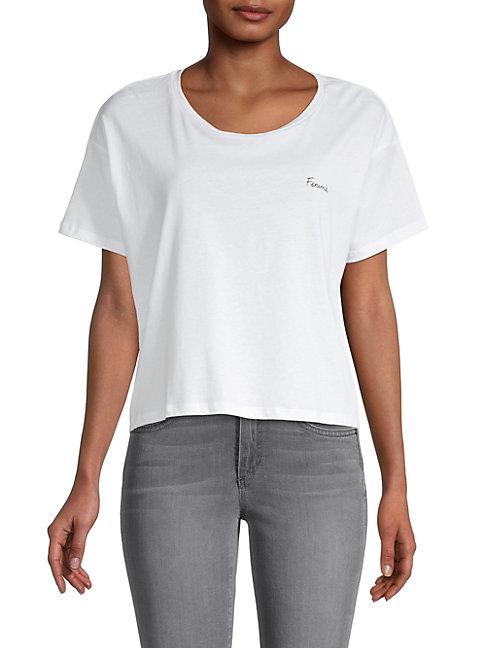 French Connection Femme Cotton Cropped T-shirt