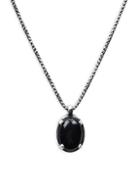 Degs & Sal Sterling Silver & Oval Black Onyx Pendant Necklace