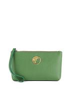 Versace Collection Top Zipper Leather Pouch