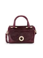 Halston Heritage Cow Hair-trimmed Leather Satchel