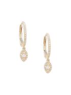 Saks Fifth Avenue Kate Collection 14k Yellow Gold Diamond Drop Earrings