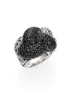 John Hardy Classic Chain Black Sapphire & Sterling Silver Large Braided Ring