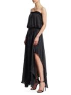 Halston Heritage Strapless Smocked Gown