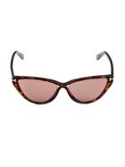 Tom Ford 56mm Tortoiseshell Cat Eye Sunglasses