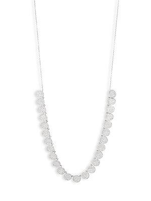 Diana M Jewels Bridal Pav&eacute; Diamond & 14k White Gold Circle Necklace