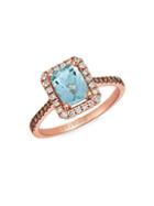 Le Vian 14k Strawberry Gold & Sea Blue Aquamarine Ring