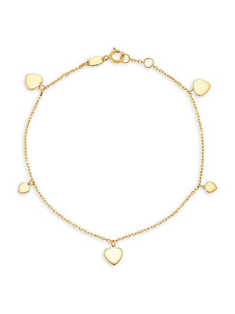Saks Fifth Avenue 14k Yellow Gold Heart Station Bracelet