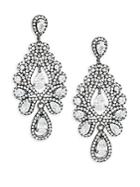 Saks Fifth Avenue Crystal Faceted Chandelier Earrings
