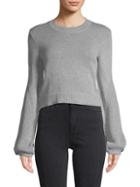 Bcbgeneration Balloon-sleeve Cotton Cropped Sweater