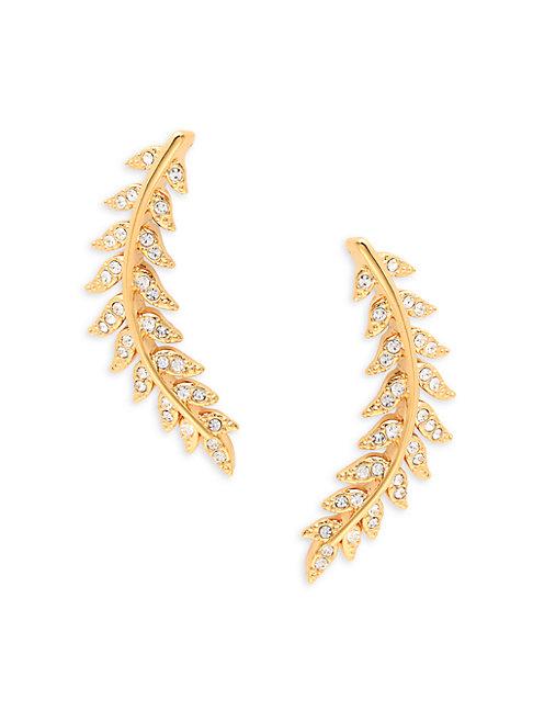 Adriana Orsini Plume Goldplated & Crystal Drop Earrings