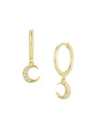 Chloe & Madison 14k Yellow Gold Vermeil & Crystal Huggie Earrings