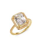 Saks Fifth Avenue Square Halo Cubic Zirconia Solitaire Ring