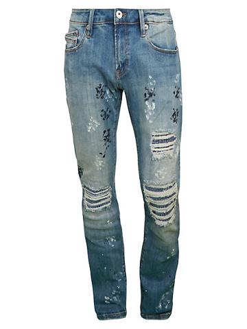 Cult Of Individuality Rocker Slim Stretch Ripped Painted Jeans