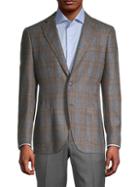 Luciano Barbera Standard-fit Plaid Wool Sportcoat