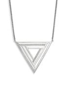 Effy Sterling Silver & Diamond Triangle Pendant Necklace