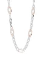 Roberto Coin White & Rose Gold Chain Link Necklace