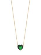 Gabi Rielle 22k Gold Vermeil & Green Crystal Heart Pendant Necklace