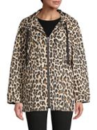 Alice + Olivia Printed Stretch-cotton Hooded Jacket