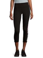 Betsey Johnson Text Graphic Active Cropped Leggings