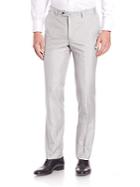 Saks Fifth Avenue Collection Flat-front Silk Dress Pants