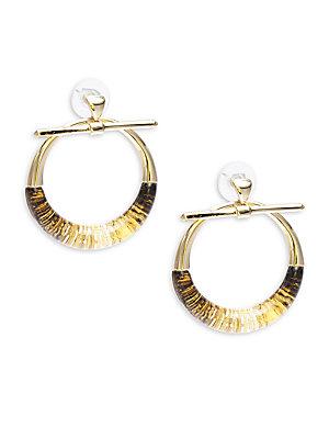 Alexis Bittar Lucite & 10k Goldplated Brass Pierced Liquid Hoop Earrings