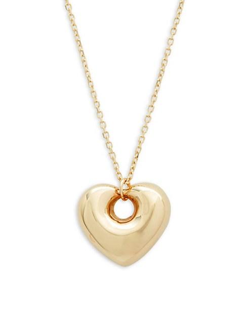 Saks Fifth Avenue 14k Yellow Gold Puffed Heart Pendant Necklace