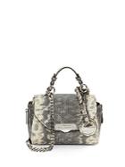 Versace Collection Snake-embossed Leather Mini Satchel