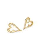 Mizuki Diamond Heart Frame Post Earrings
