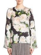 Adam Lippes Printed Bell Sleeved Blouse