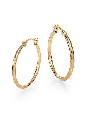 Saks Fifth Avenue 14k Yellow Gold Hoop Earrings/0.75 Inches