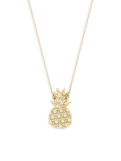 Saks Fifth Avenue Pineapple 14k Yellow Gold Pendant Necklace