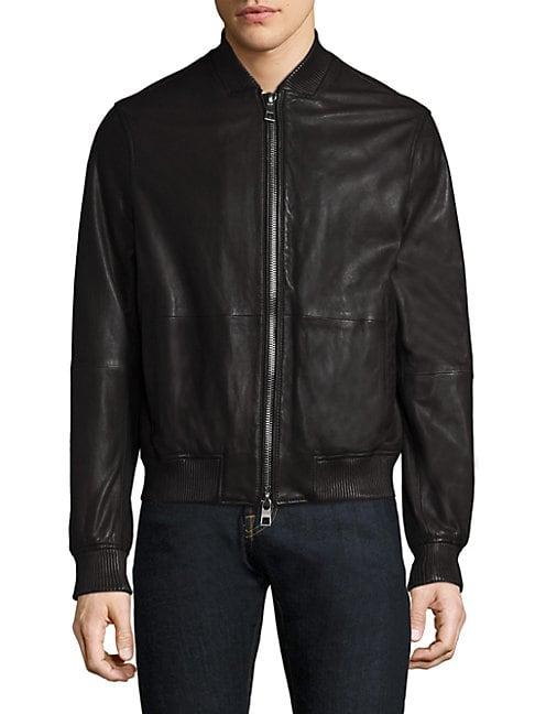 Michael Kors Leather Bomber Jacket