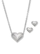 Saks Fifth Avenue Sterling Silver Heart Pendant Necklace & Earrings Set