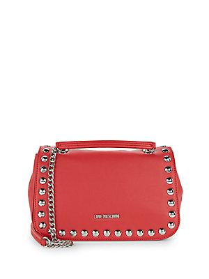 Love Moschino Studded Faux Leather Shoulder Bag