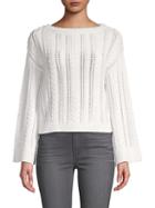 Alice + Olivia Perforated Cable-knit Top