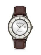 Kenneth Cole New York Solar Stainless Steel Leather-strap Watch