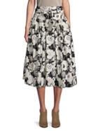 Marc Jacobs Belted Stretch Cotton Floral Skirt