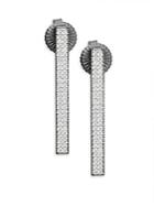 Freida Rothman Pav&eacute; Crystal & Sterling Silver Bar Earrings