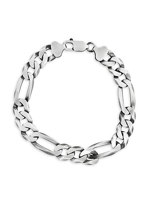 Effy Sterling Silver Ultra Flat Figaro Chain Bracelet