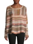 Free People Patchwork Open Knit Sweater